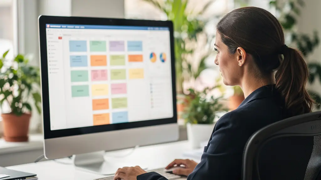 Responsable RH consultant un planning de team building sur ordinateur